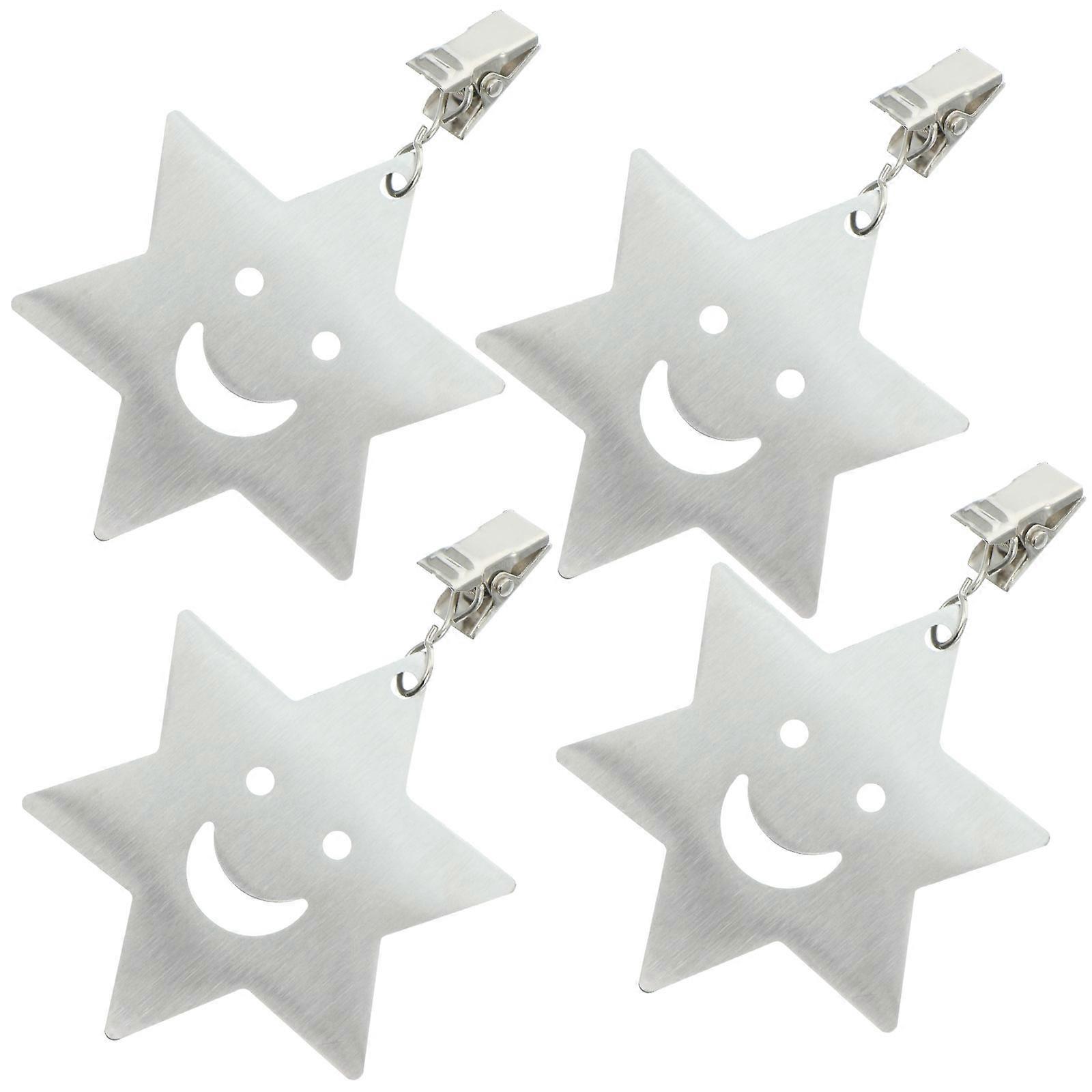Metal Tablecloth Clips Table Weights Elegant Star Shaped Silver 7.2x6.8cm Keeps Table Cover in Place