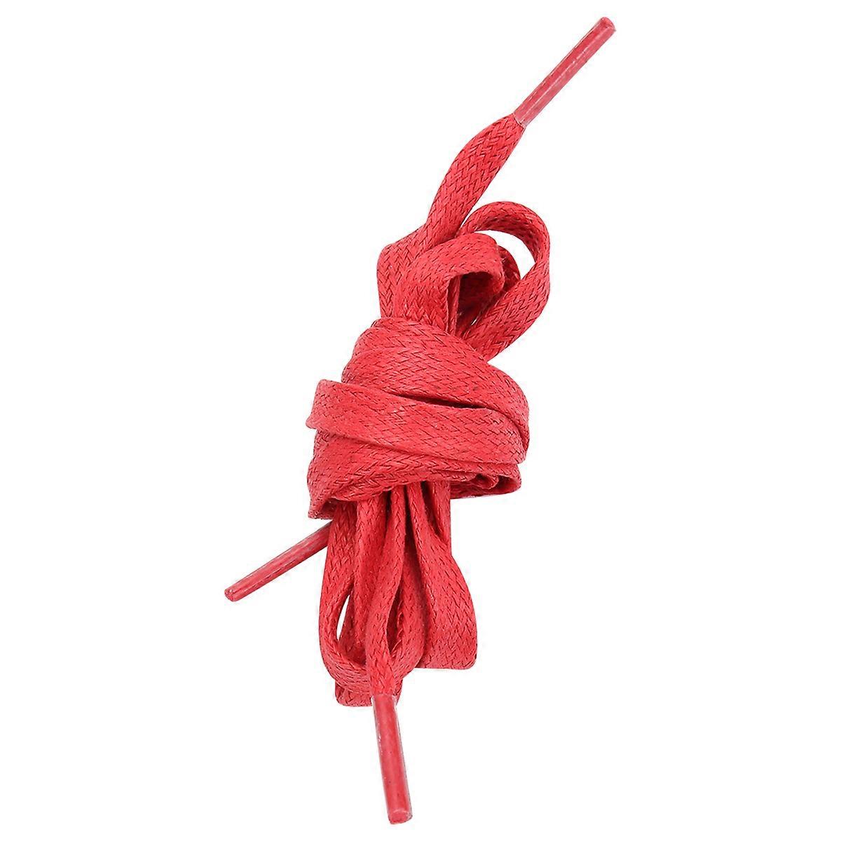 Flat Shoelaces 1Pair Red Cotton Waxed Shoelace for Shoes Use with Colorful Styling