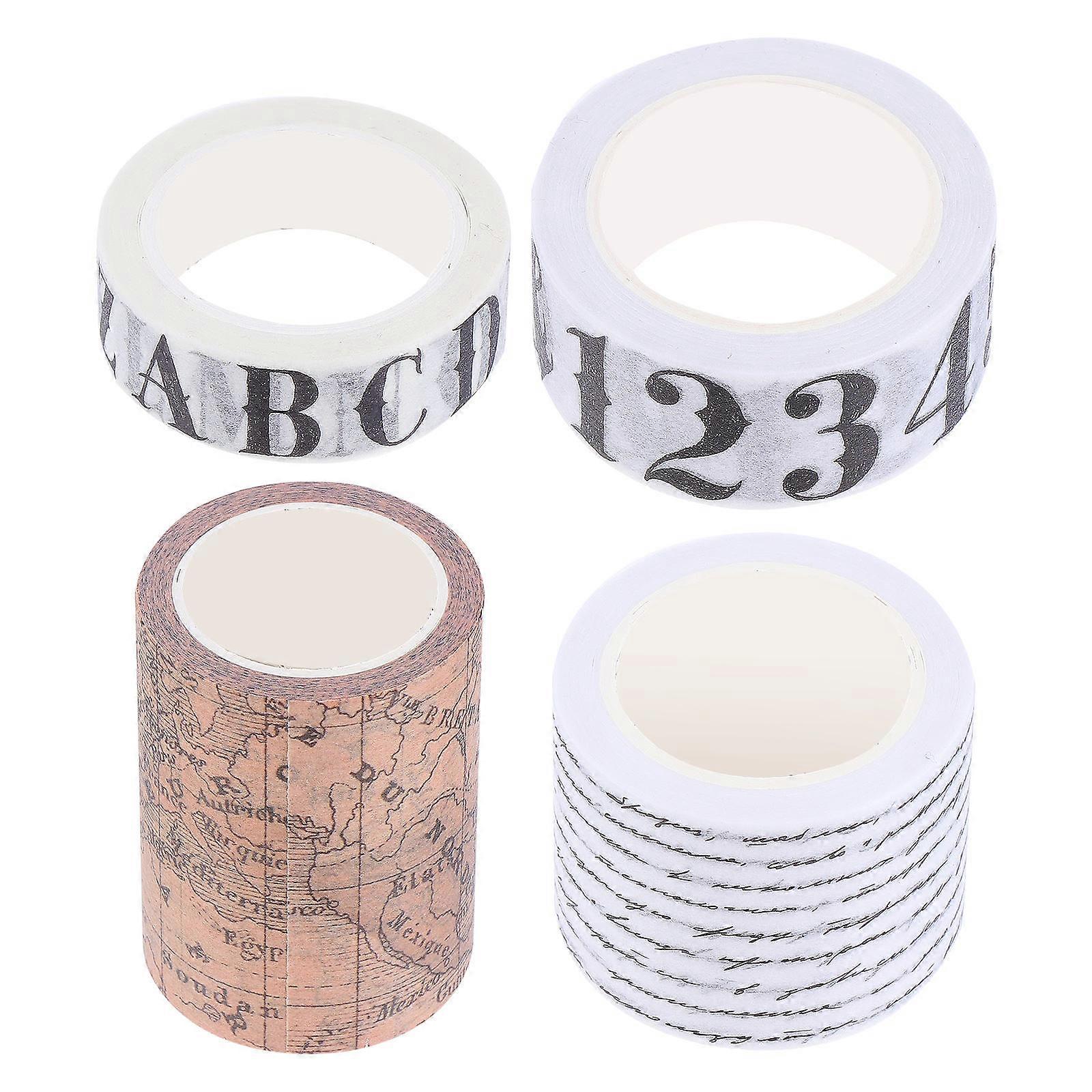 Gothic Style Planner Wasabi Tape Set No Residue After Removal Assorted Color 6x4x4cm 4 Rolls