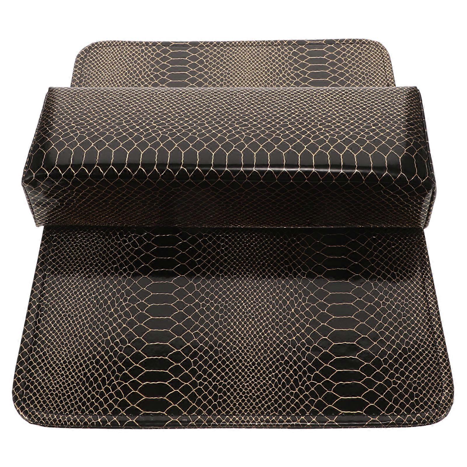 Nail Arm Rest For Manicure Hand Pillow Salon Use Black Rectangular Comfortable 1Set