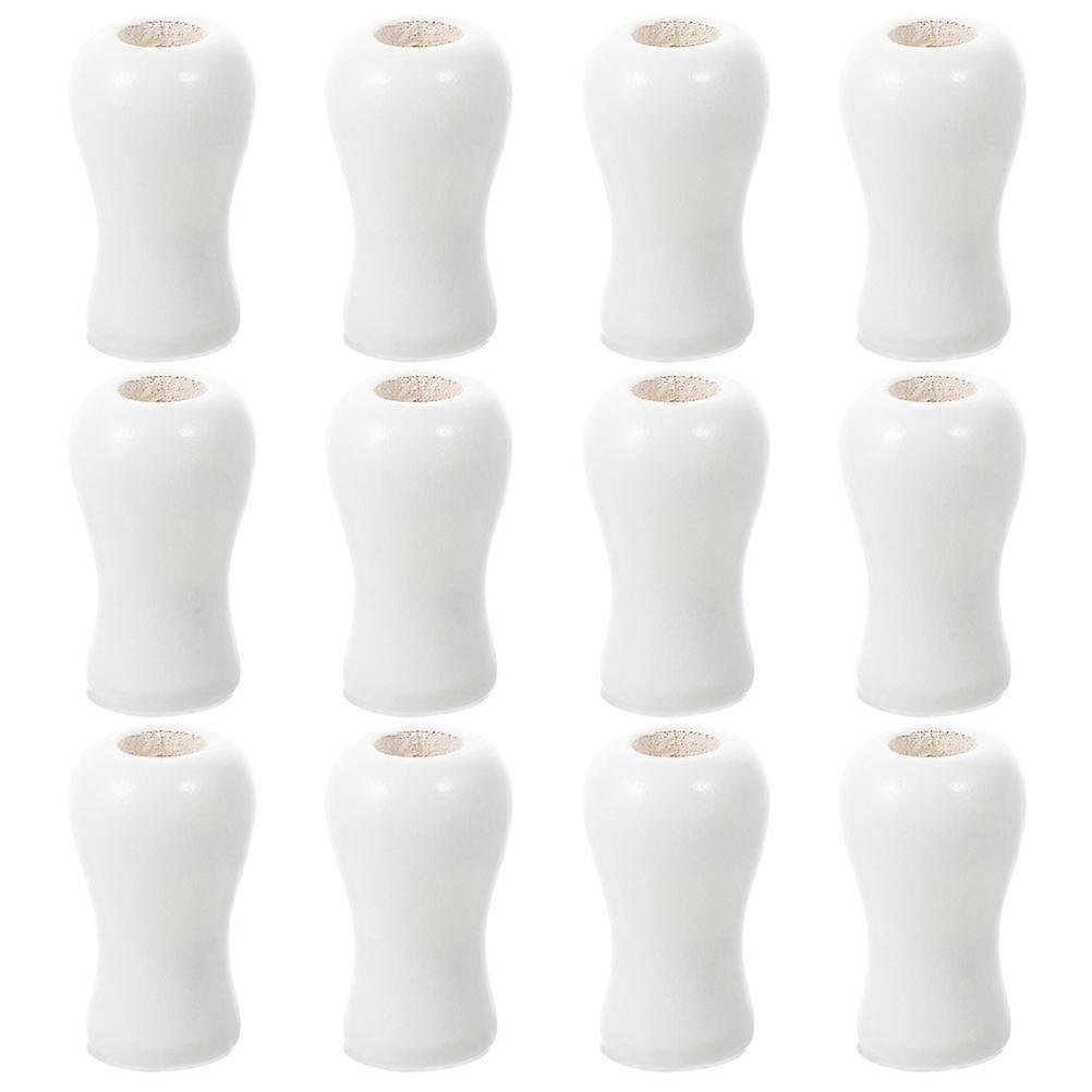 Window Blind Knobs White Wood Small and Decorative 24Pcs