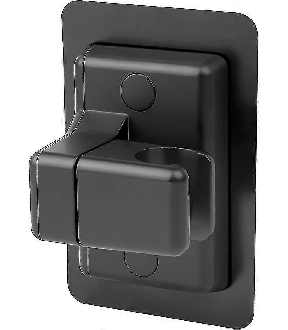 2pcs Adjustable Shower Head Hook 12 8 cm, ABS Plastic, No Drilling Required, Black