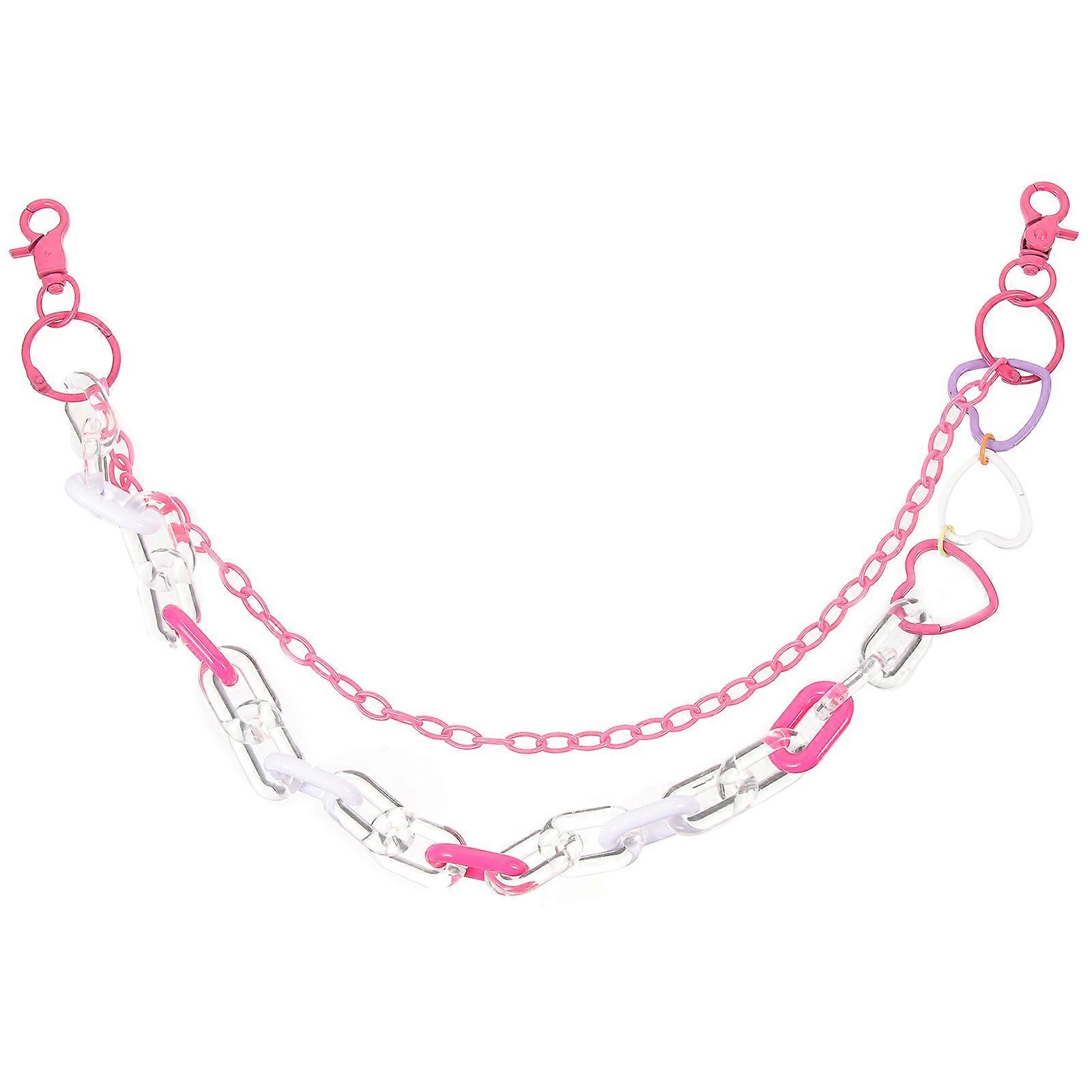 Pants Chains Goth Unisex Pant Trouser Chain for Women Pink 53x3cm Metal 1Pcs