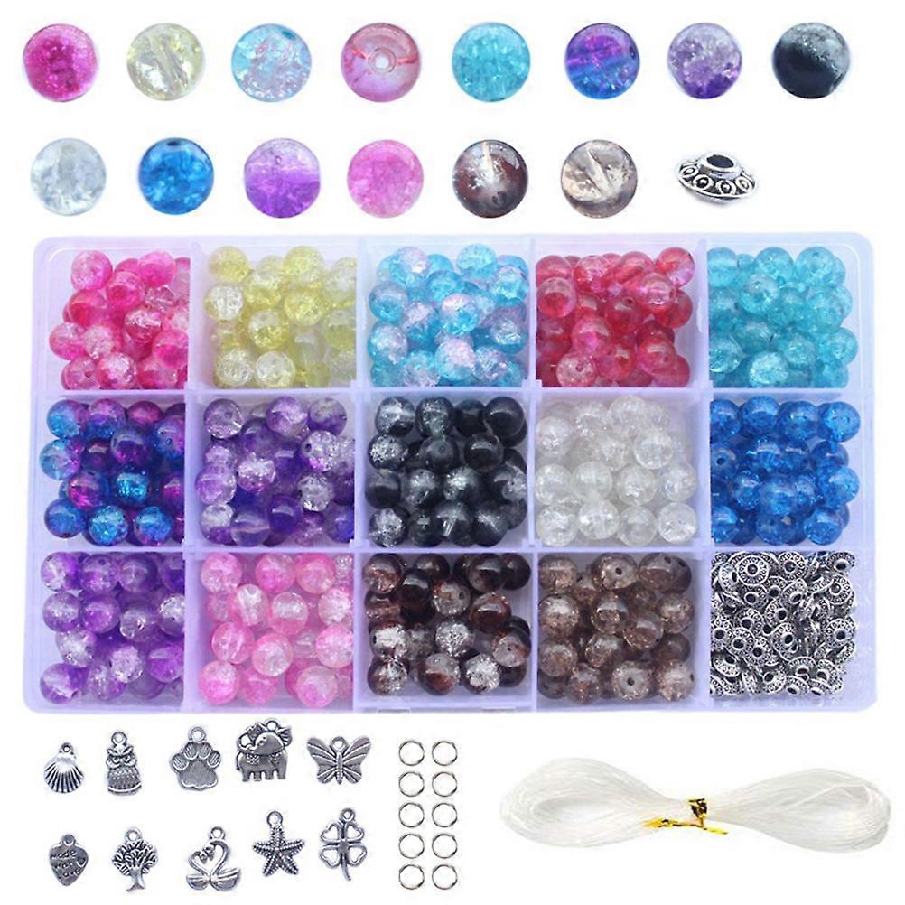 Crimping Beads For Jewelry Making Assorted Color 0.8x0.8x0.8cm Glass Metal Diy Handmade Craft Projects 420Pcs