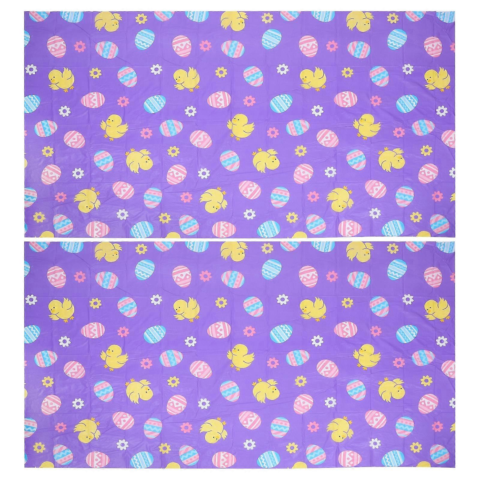 Dining Table Cover Plastic Easter Party Style Easy to Clean 229X137CM 2Pack