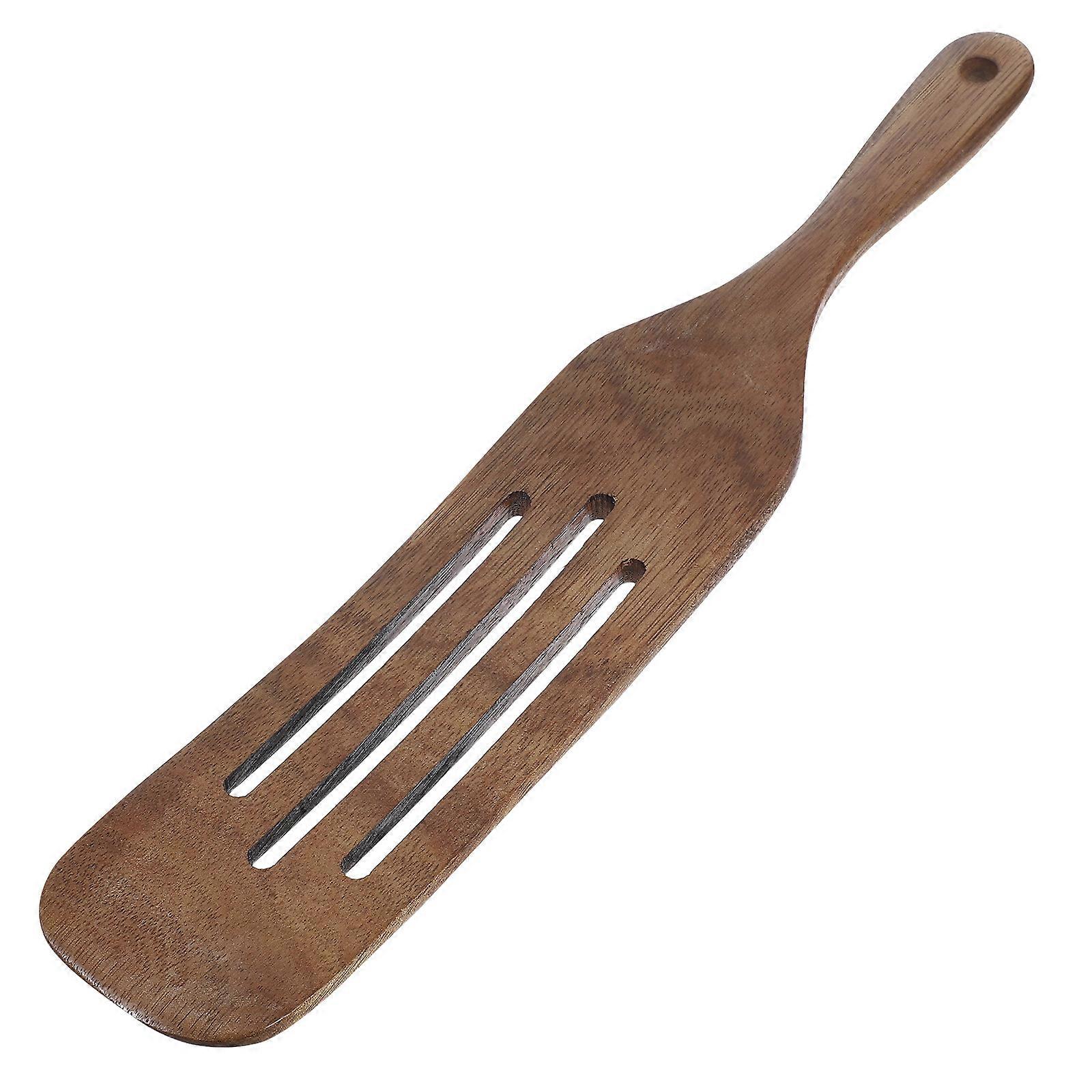 Wooden Spurtle For Dough Stirring Mixing Frying Baking Long Handle Slotted Spurtle Kitchen Tool 33.80X6.20X1.50CM 1Set