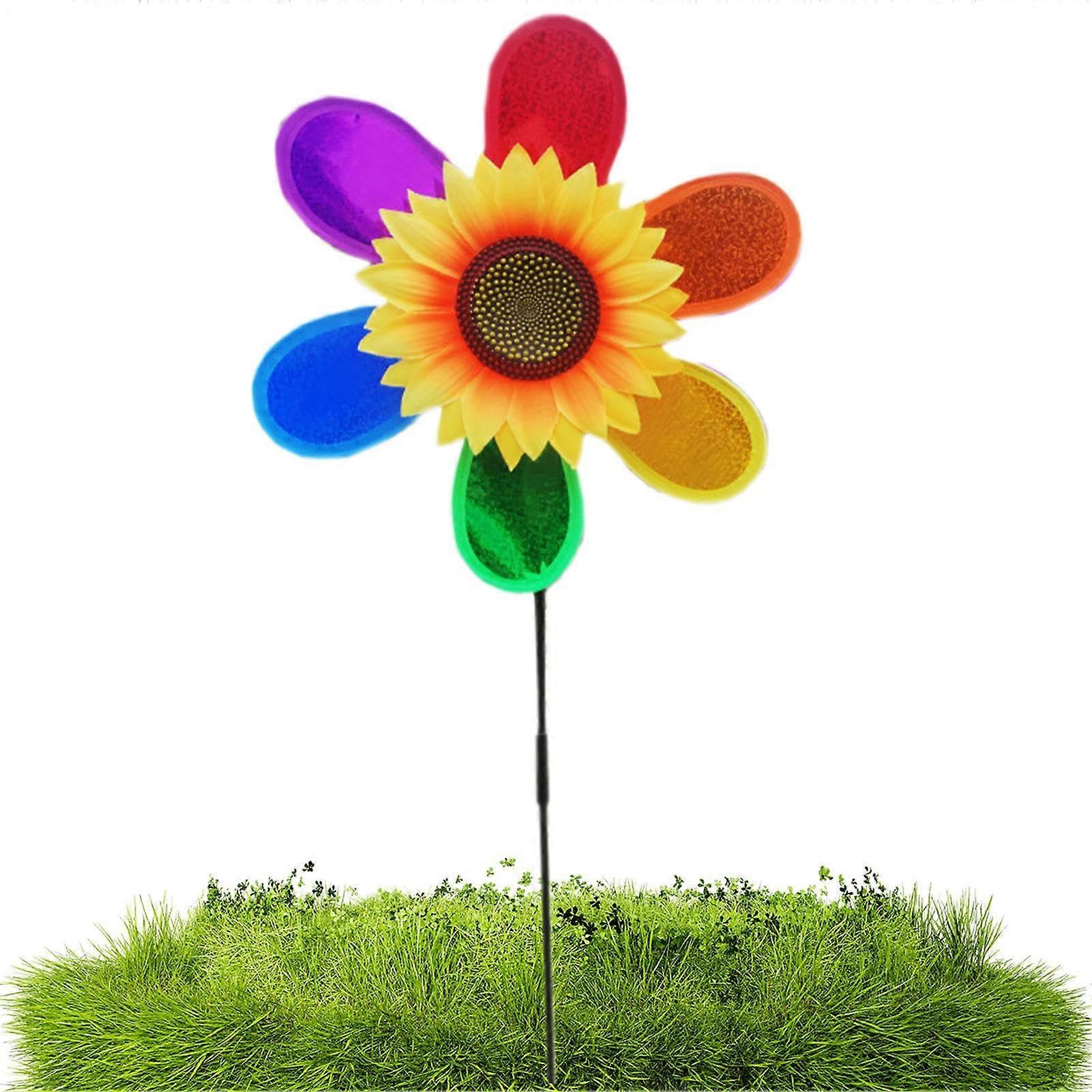 Wind Spinner with Wind-Driven Rotation, Weatherproof Design and Visual Deterrent