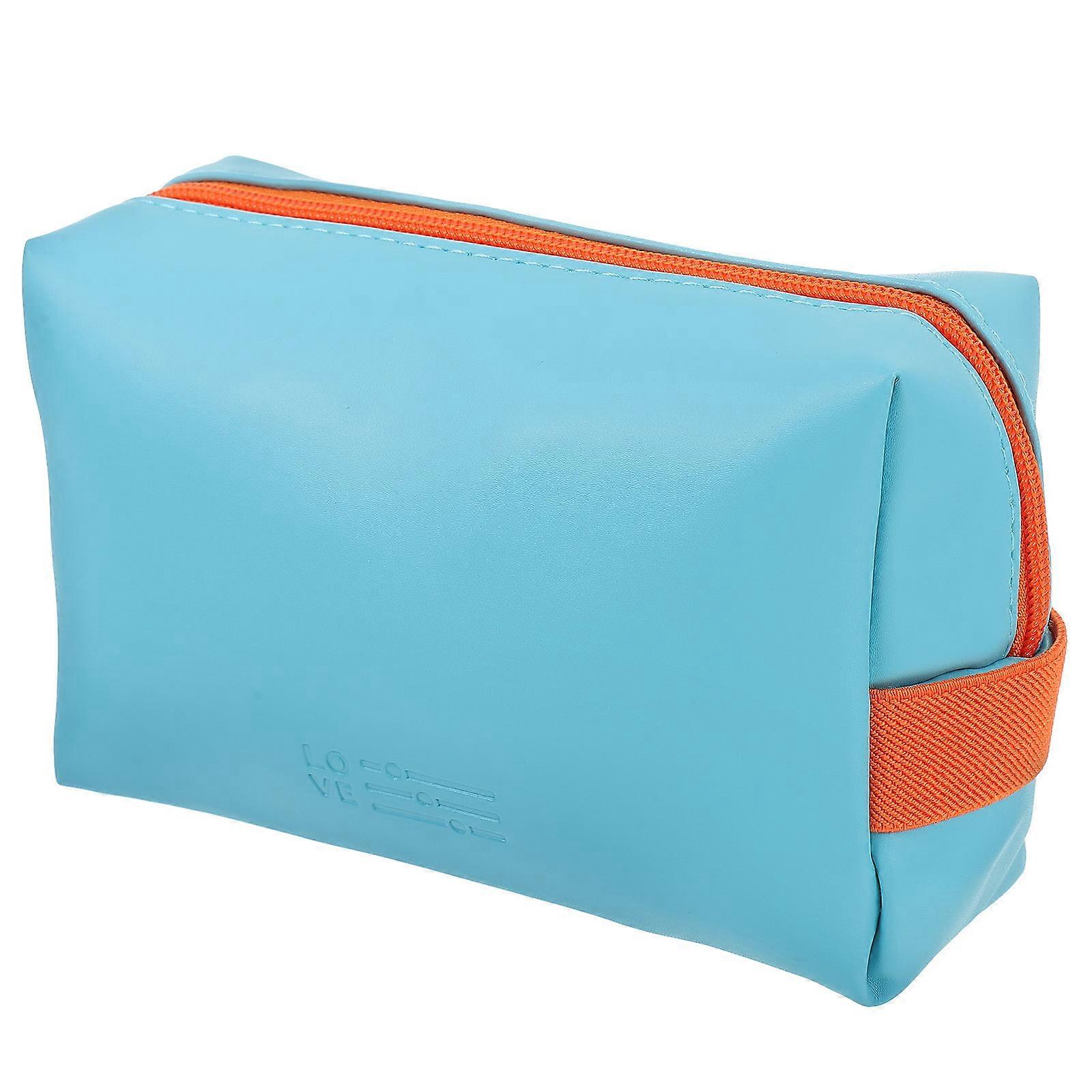 Lipstick Bag Portable Coin Bag Rectangular Change Storage For Daily Use Blue 19X6X12.5CM 1Pack