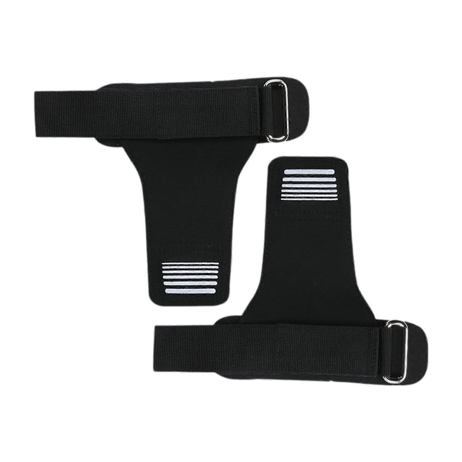 Bracelets d’haltérophilie avec coussinets Protecteur de paume de la main pour hommes Femmes Poignets Wraps réglables pour l’entraînement Fitness Noir