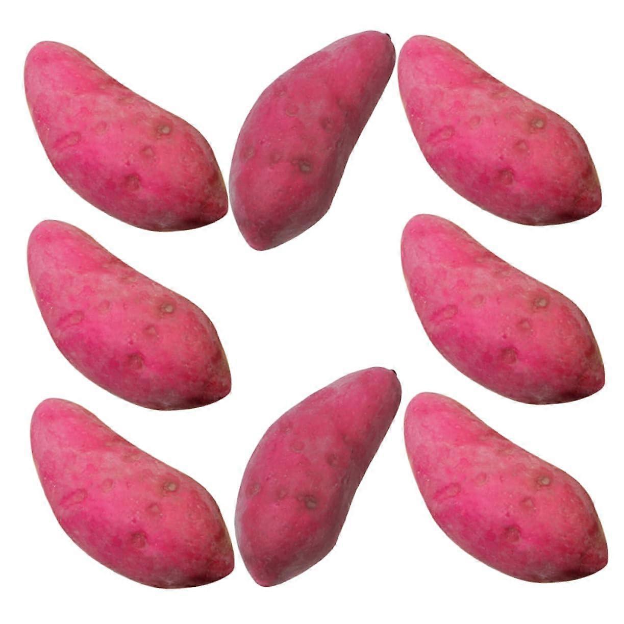 Pack of 8 Artificial Sweet Potatoes Artificial Vegetable Decoration Realistic Sweet Potato Model for Window Photography Props