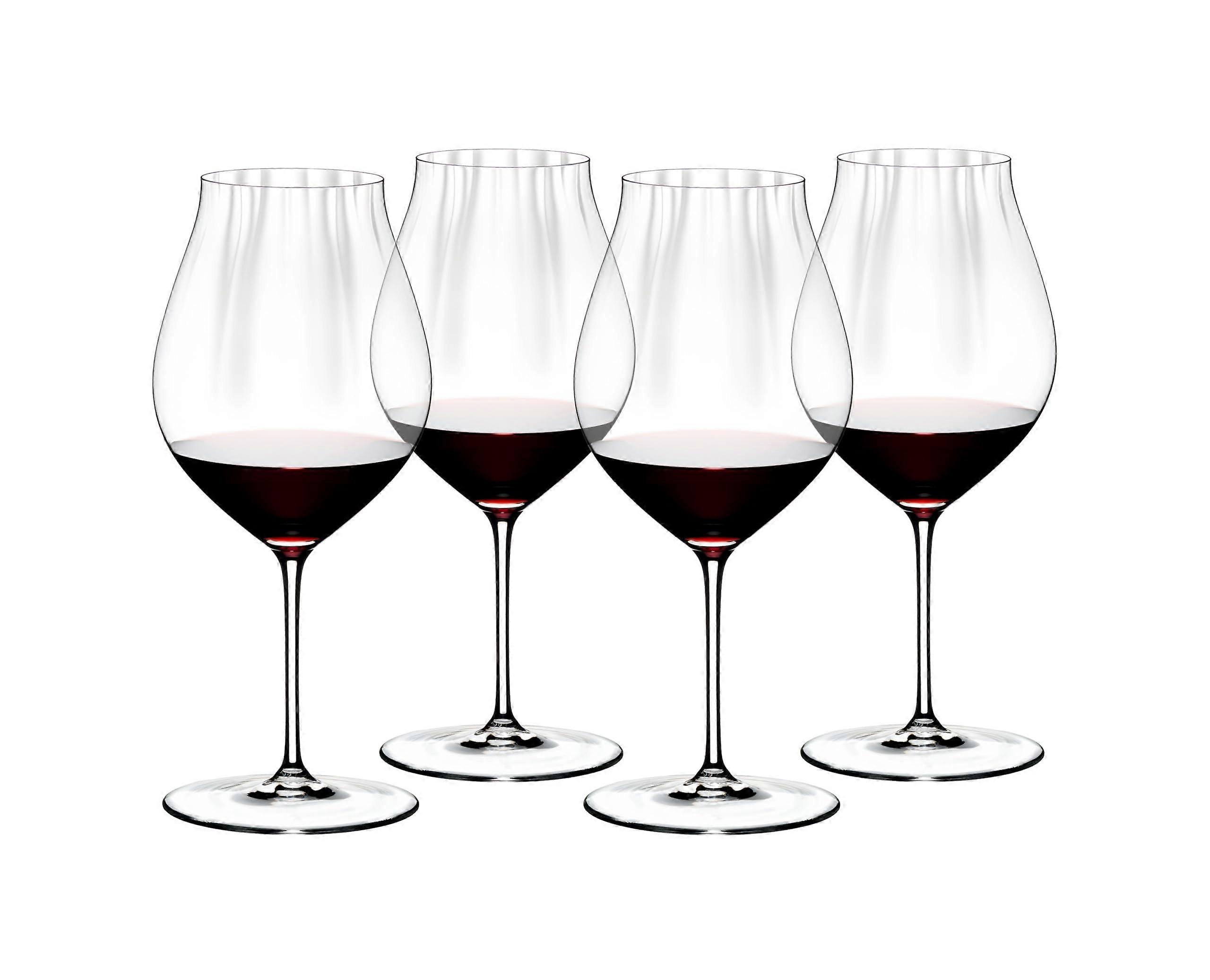 Performance Pinot Noir Wine Glass Set of 4, Clear Crystal, Premium Machine Made, 18 oz Capacity, Elegant Design