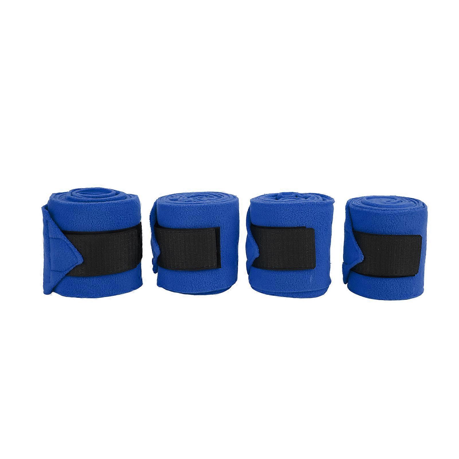 4pcs Horse Leg Wrap Self Adhesive Double Sided Fleece Horse Leg Bandages for Training ExercisingBlue
