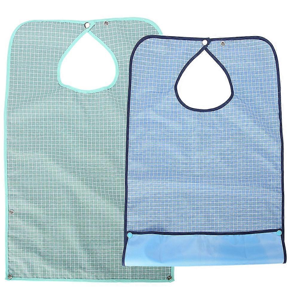 Adult Waterproof Mealtime Bib Double Layer Elder Dinning Clothes Protector