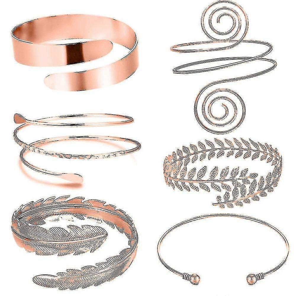 6pcs Arm Cuffs, Upper Arm Bracelets, Adjustable Armband Set