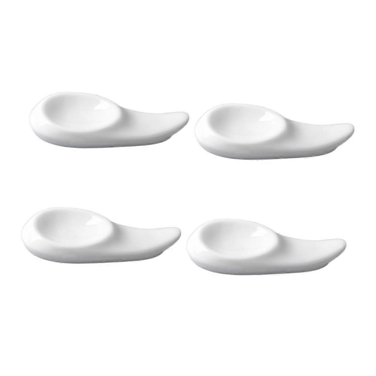 Ceramic Chopstick Rest Set of 4 White Stylish Table Decor for Home and Restaurant Use Creative Chopstick Holders