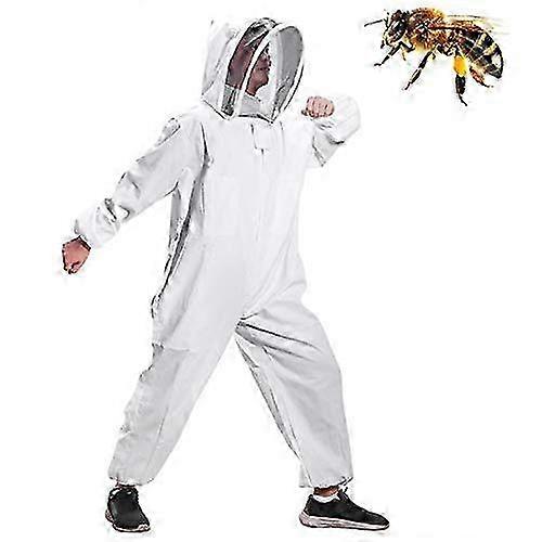 Combinaison d’apiculture (XXL) Combinaison intégrale à capuche avec voile Combinaison de protection d’apiculteur Combinaison d’apiculture en coton avec capuche Équipement anti-guêpes