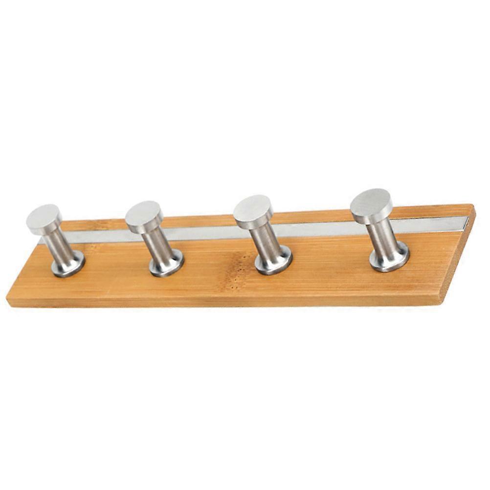 Wall Mounted Clothes Hook Rack Bamboo Bath Hooks Kitchen Accessories Fashion and Simple Moisture Proof 18x4.5x3.3cm 1Pack