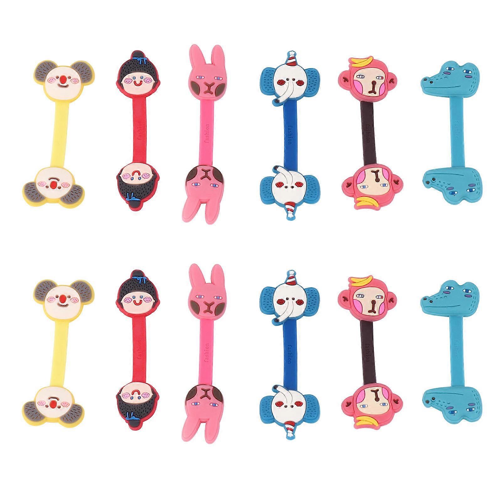 Magnetic Cable Manager Wire Holder Magnetic Headphone Cable Earphone Organizer Assorted Color 9.00x3.00x0.50cm Home Use 12Pack