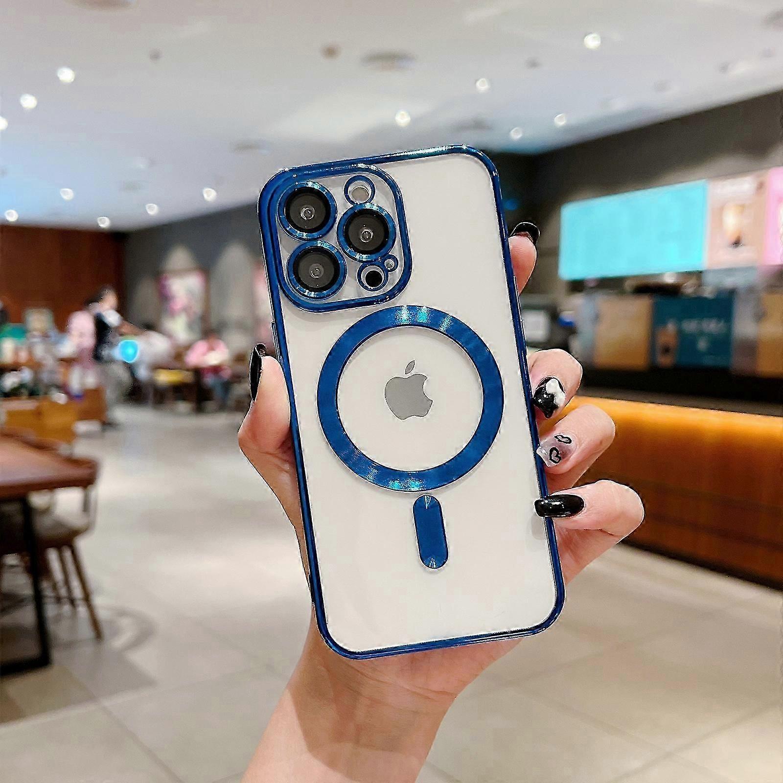 for iPhone 15 Pro Max/ 15 Ultra Case with Integrated Camera Lens Protector, Compatible with MagSafe Crystal Clear Case