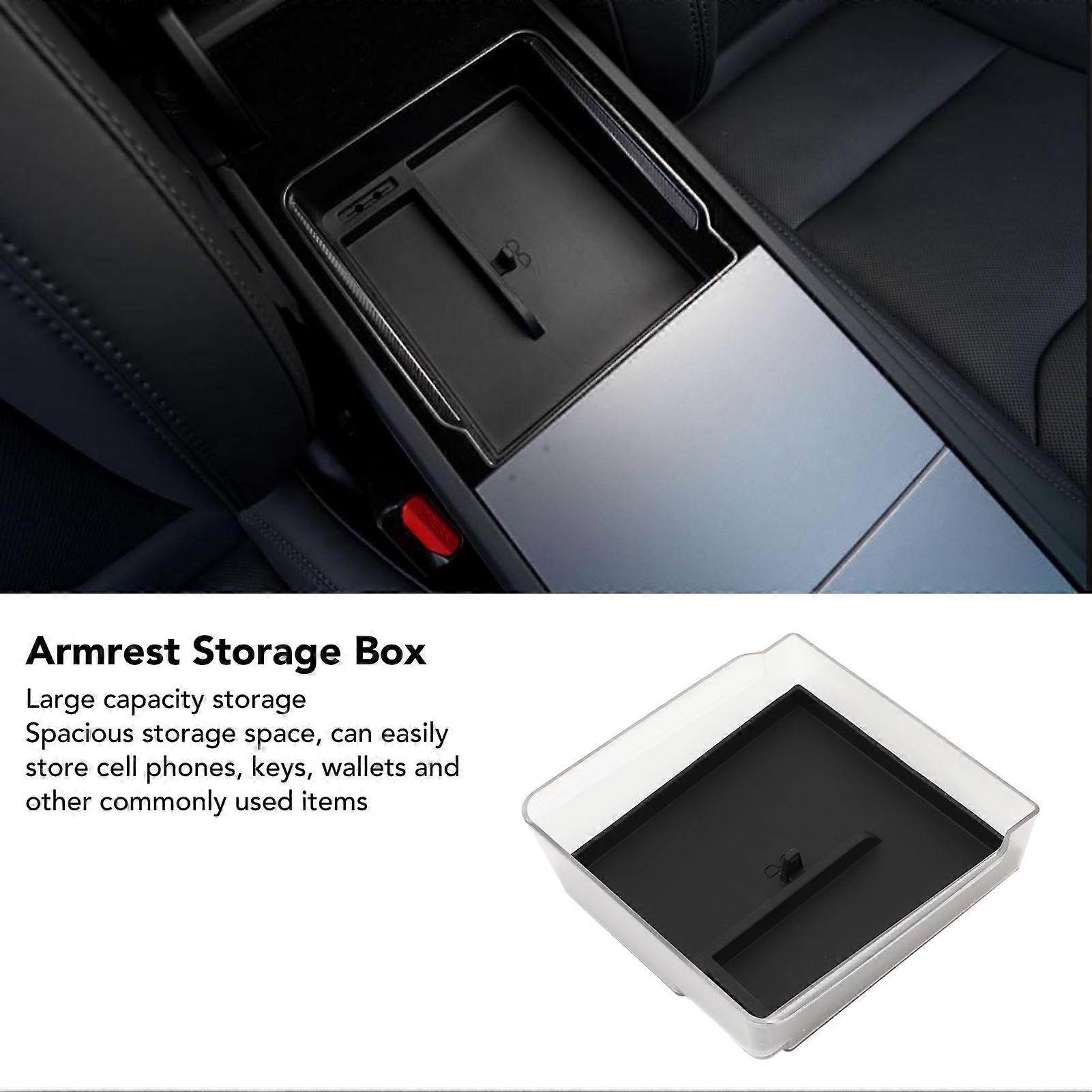 Center Console Organizer Tray Ample Capacity Sturdy Armrest Storage Box Replacement for Tesla Model 3 2023 to 2024