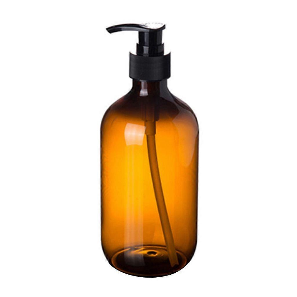 500ml Lotion Shampoo Shower Gel Holder Soap Dispenser Empty Bath Pump Bottle - Brown