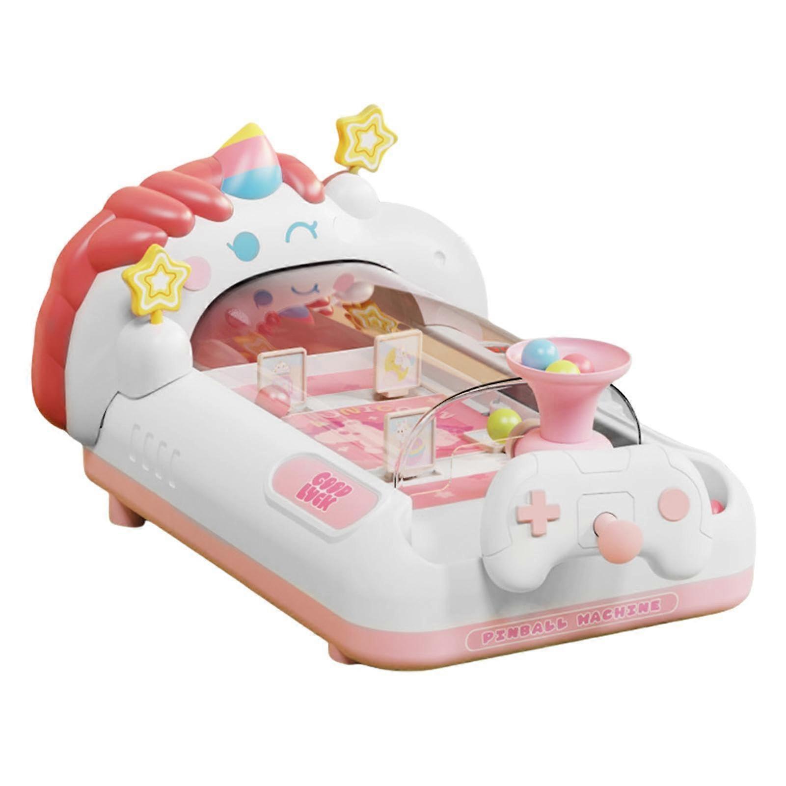 Pinball for Children, Miniature Flipper, Marble Game, Arcade Machine Board Games, Interactive Toy, Slot Machines for Children, Boys, Girls Pink