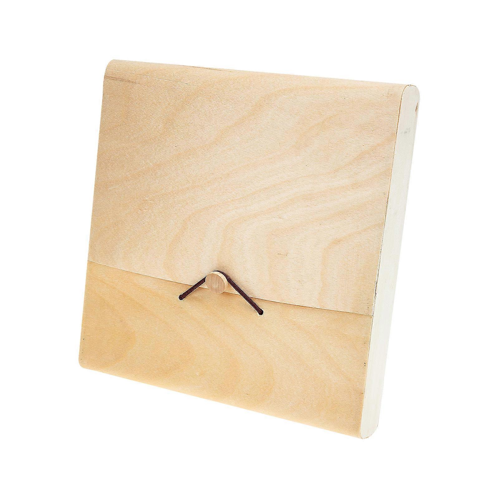 Creative Tea Box Tea Leaf Storage Square Shape Elegant Design Wear-Resistant Wood Color 21x21x3cm Portable 1Pack
