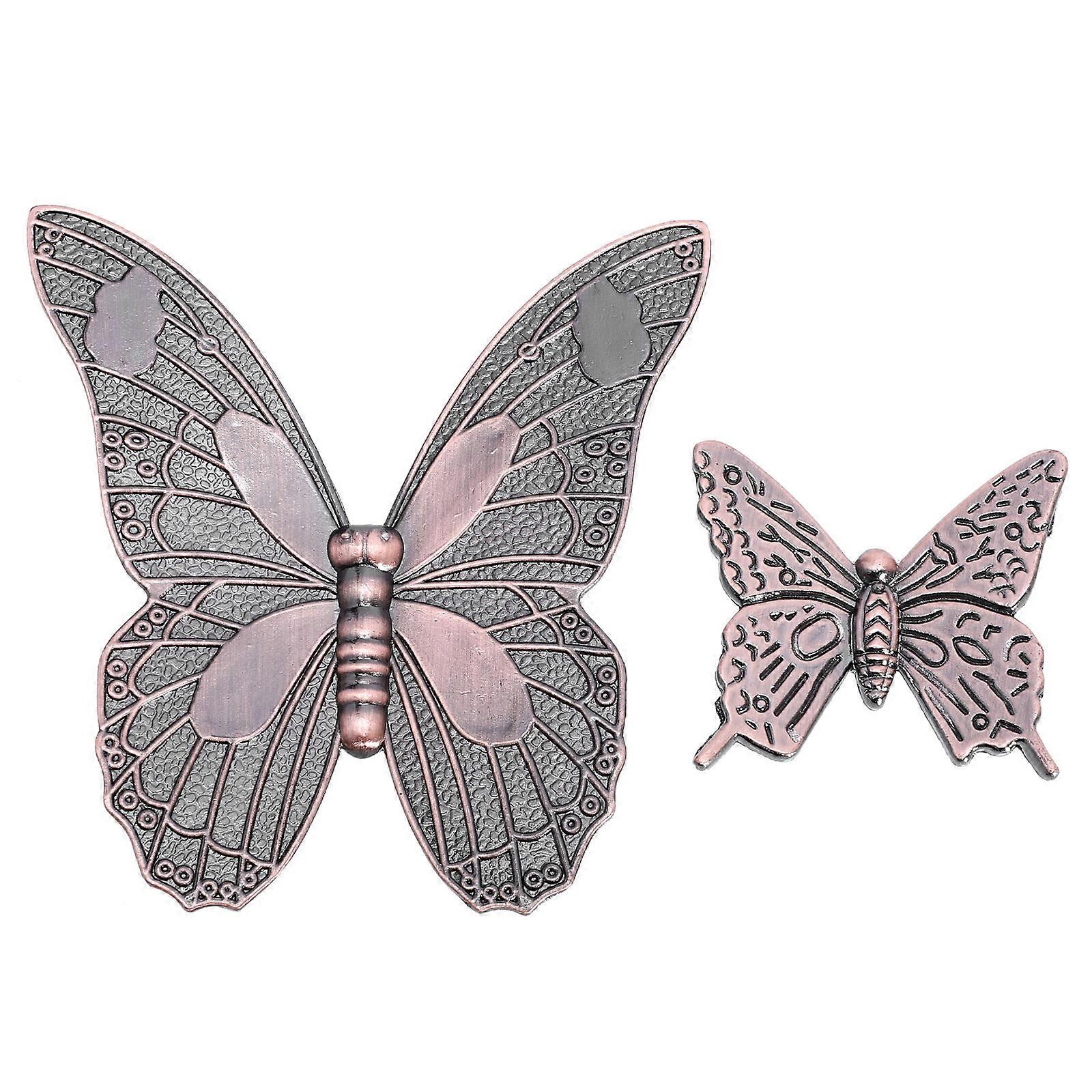 Faux Butterflies Drawer Handles for Furniture Red Zinc Alloy Cabinet Door Knobs 2 Pieces