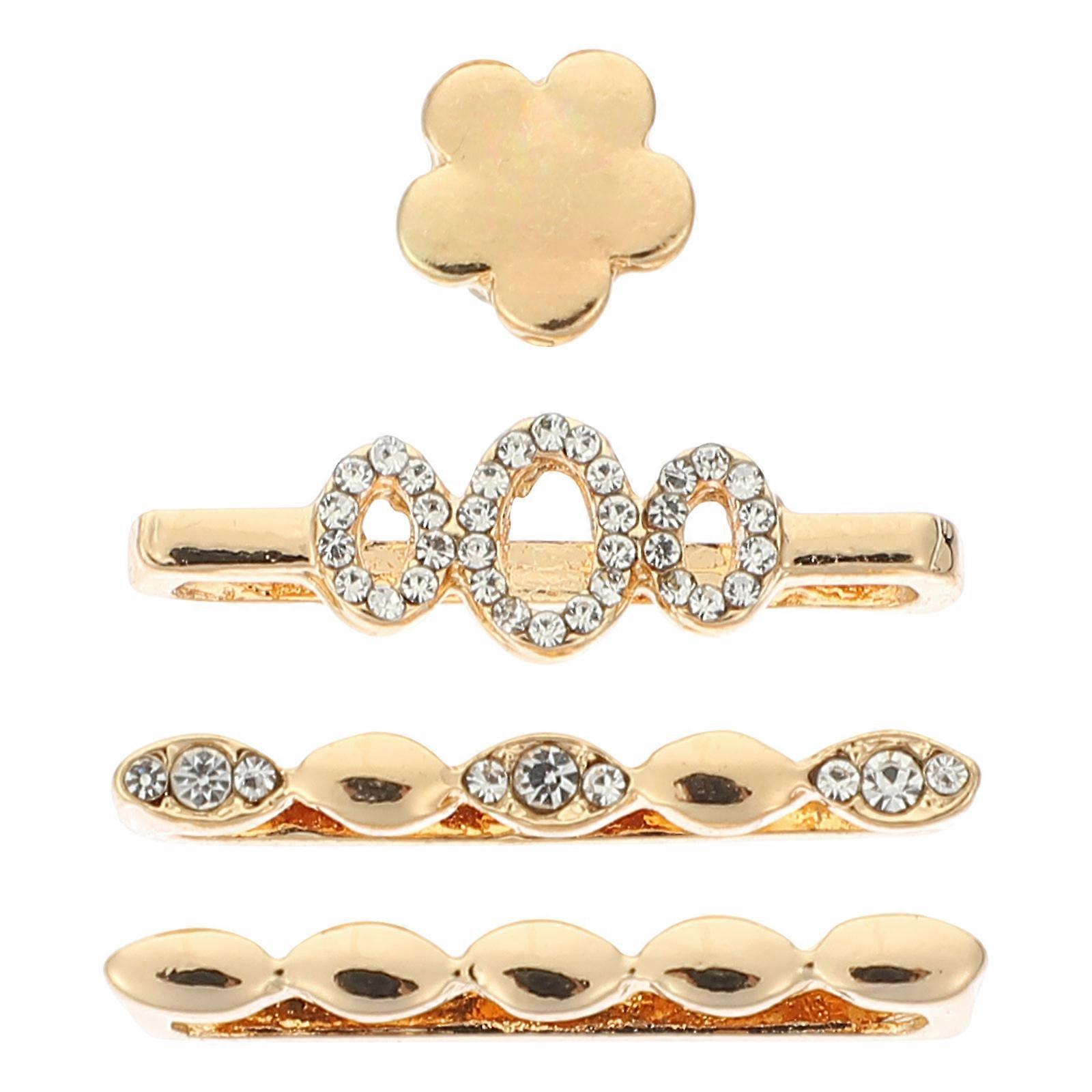 Here's a polished and professional product description based on the information you provided:
 
**1 Set Decorative Watchband Charms – Golden Rings