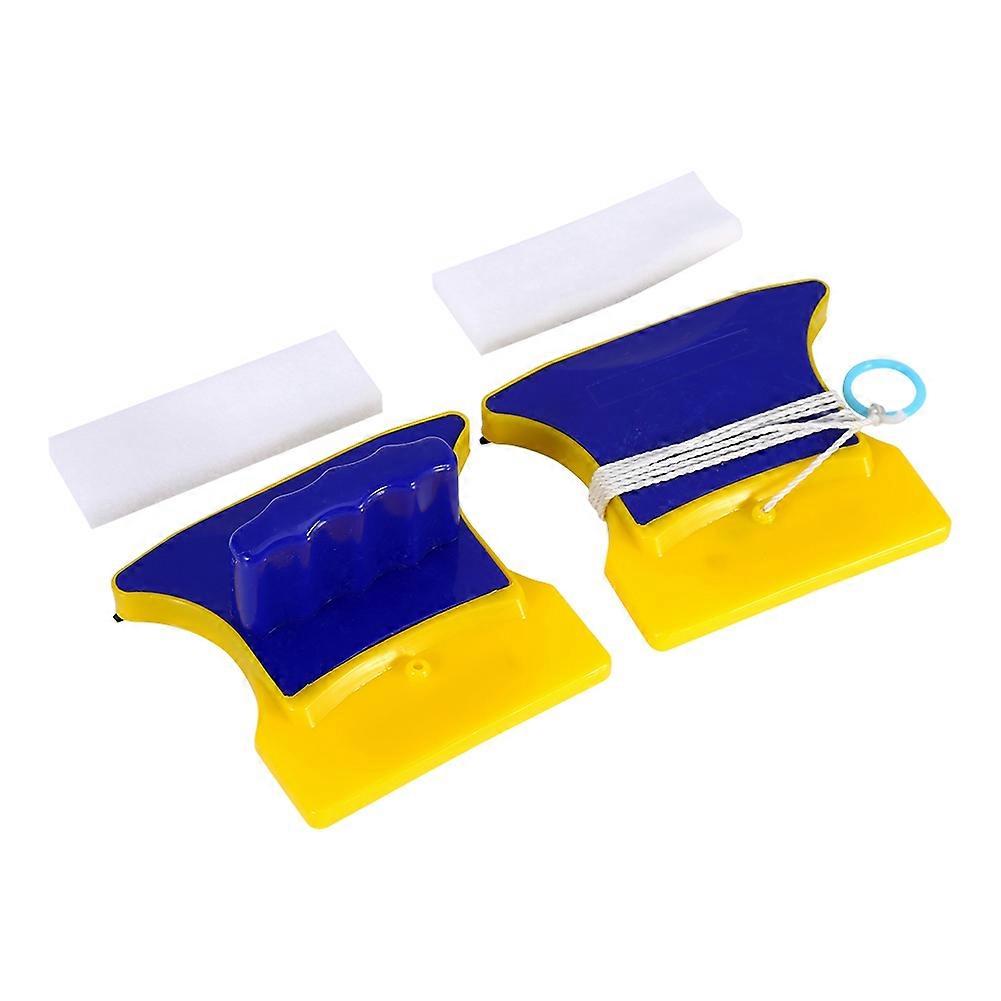 Square Shape Double Side Magnetic Glass Cleaner Wiper with 2 Extra Cleaning Cotton for Window