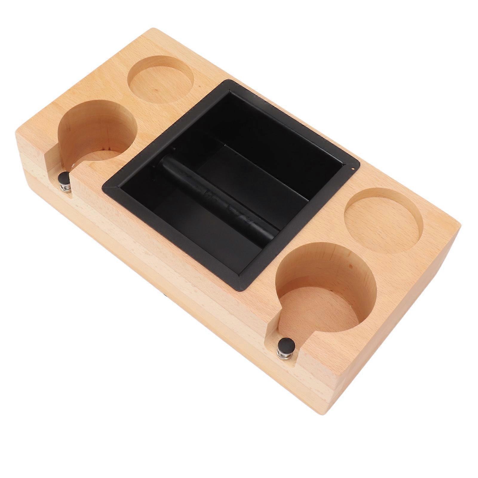 Solid Beech Wood Coffee Tamper Stand 32x16.5x7.7cm Holder