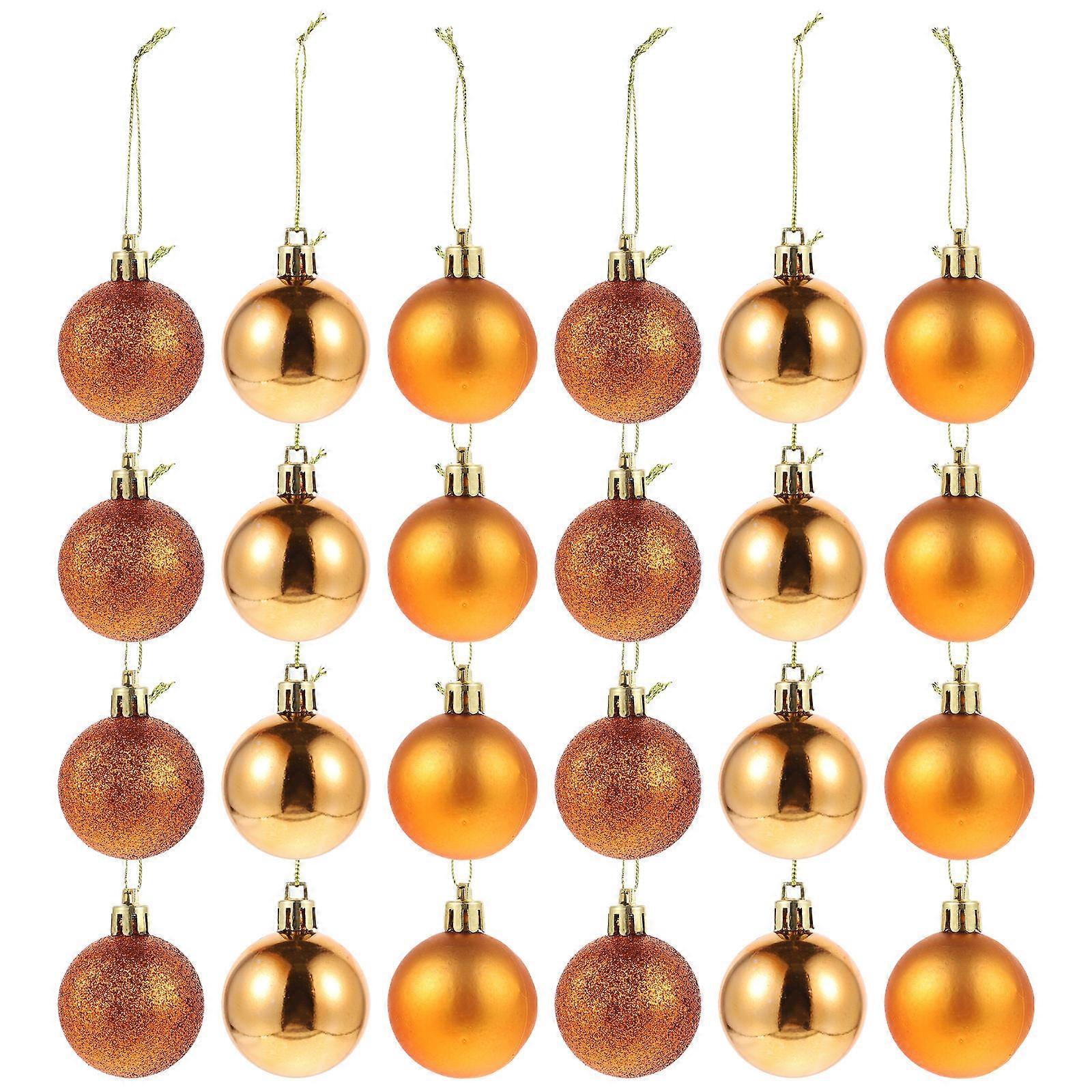 Christmas Balls Decorative Xmas Tree Ornaments Orange 4CM Plastic Decoration 24Pcs