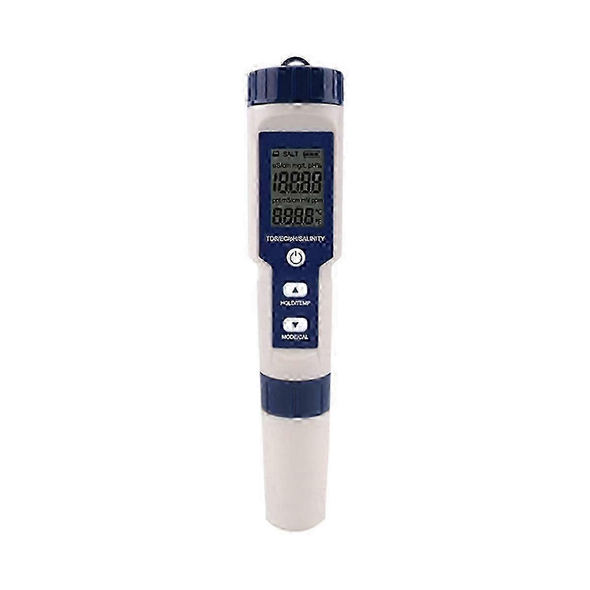 5 in 1 TDS/EC/PH/Salinity/Temperature Meter Digital Water Quality Monitor Tester for Pools, Drinkin  p