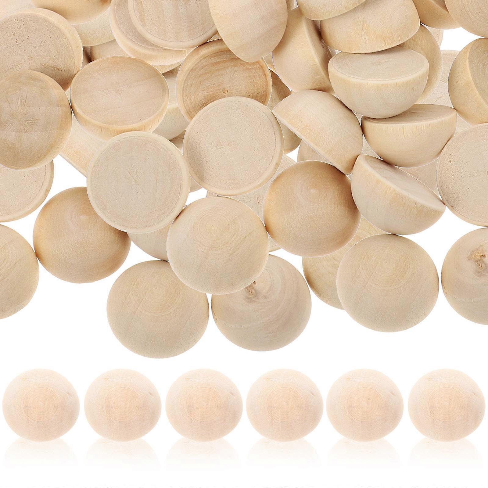 a polished product description based on your input:
**100pcs Natural Unfinished Wooden Half Balls – DIY Crafts, Wood Beads for Jewelry Making,