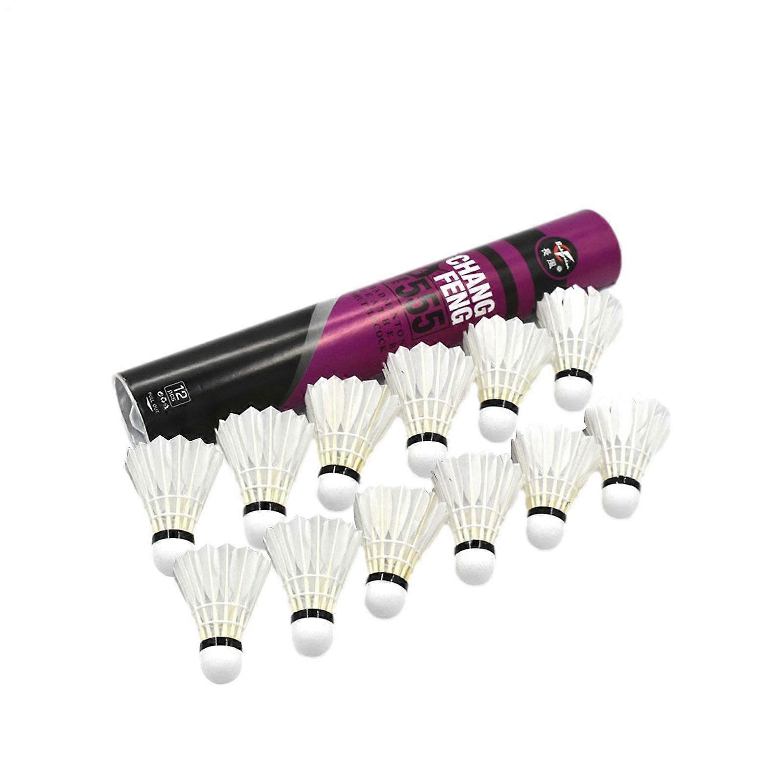 Badminton Feather Shuttlecocks Set - Balanced Design, Durable Material, Ideal for Training, Beginner and Advanced Players