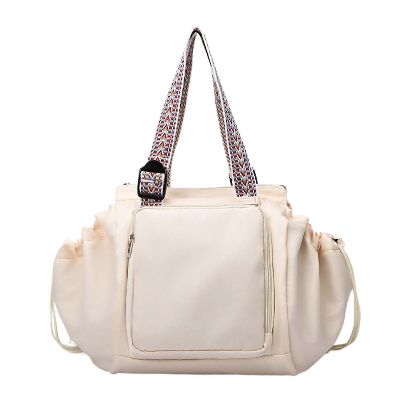 Beige Diaper Bag for Women | Large Organizer Backpack with Multiple Compartments and Handles