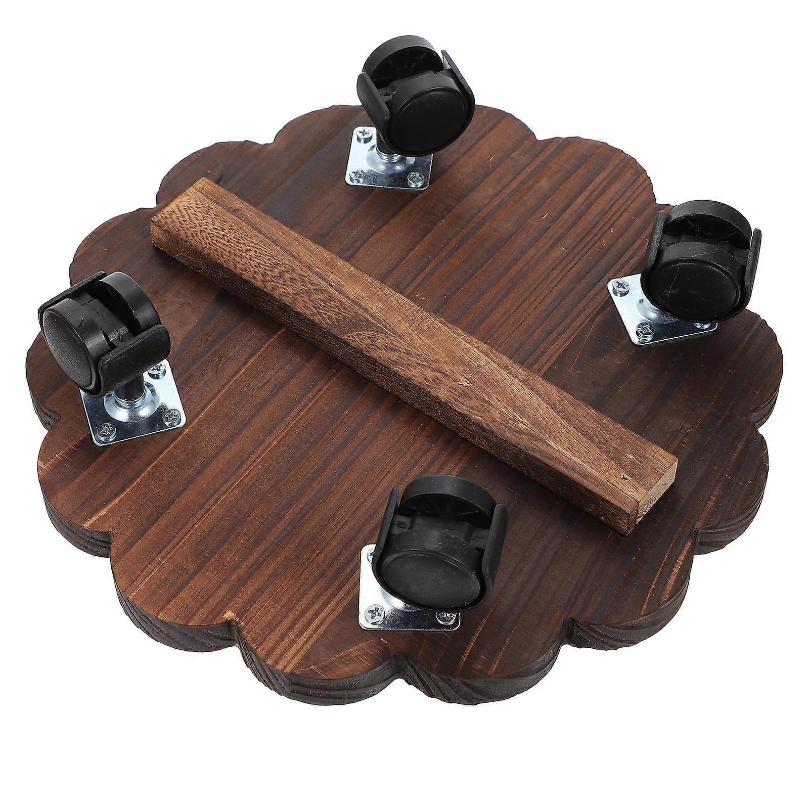 Movable Flowerpot Holder Tray with Universal Wheels for Garden and Home in Coffee Most Pots 1Pc