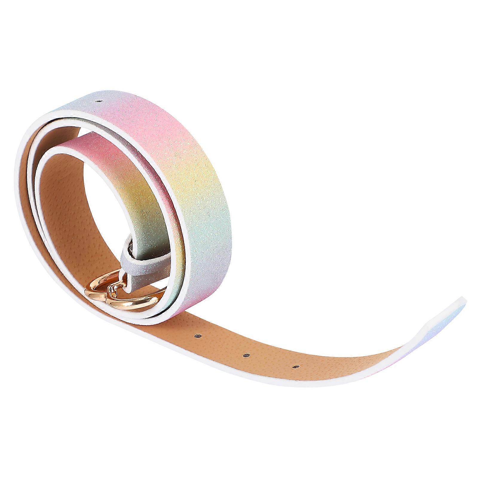Colorful Sequin Belt Stylish Glitter Decor Heart-Shaped Buckle Multicolored Party Enhancement 1Pcs