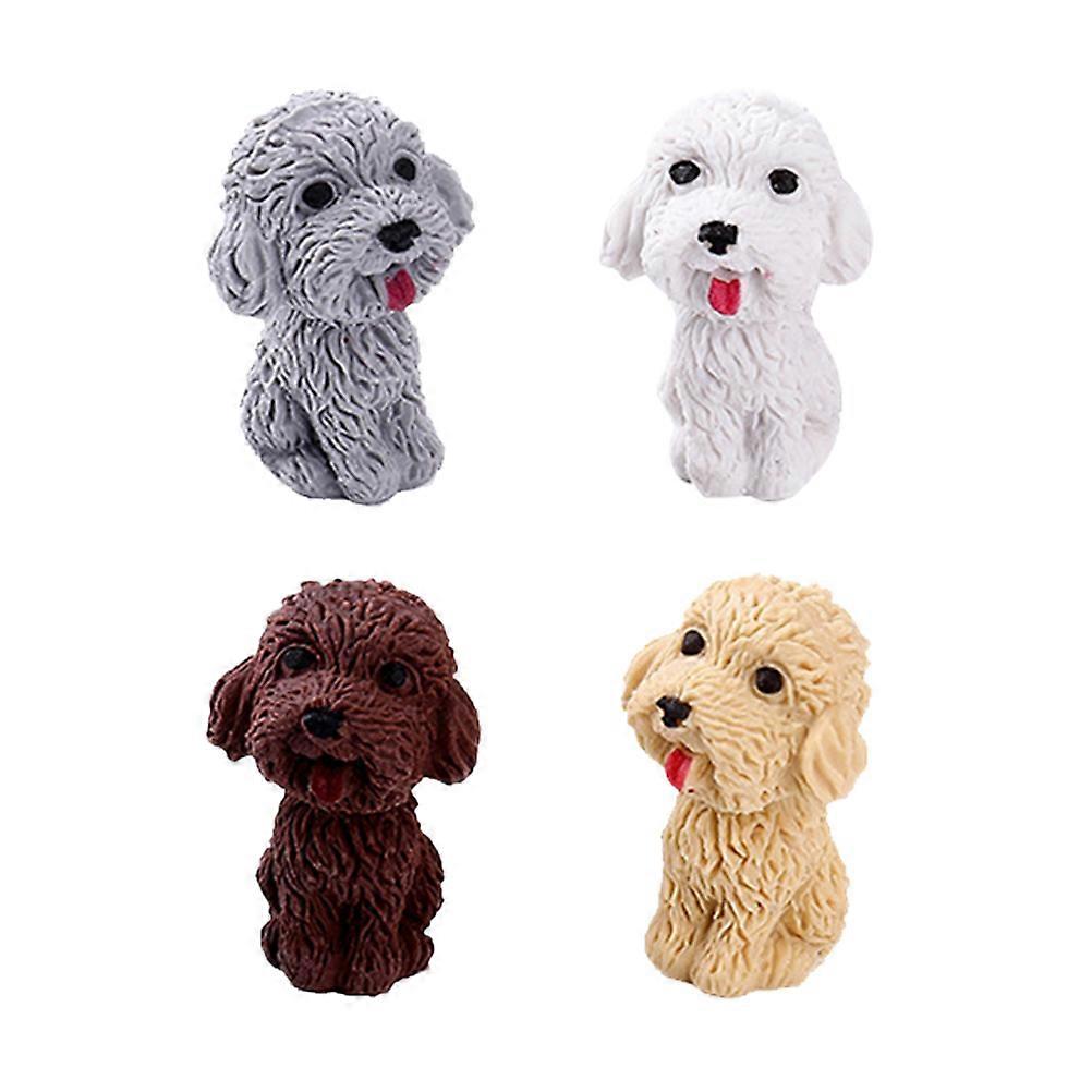 Pencil Eraser Dog Shape for Students Use 4Pcs Assorted Colors