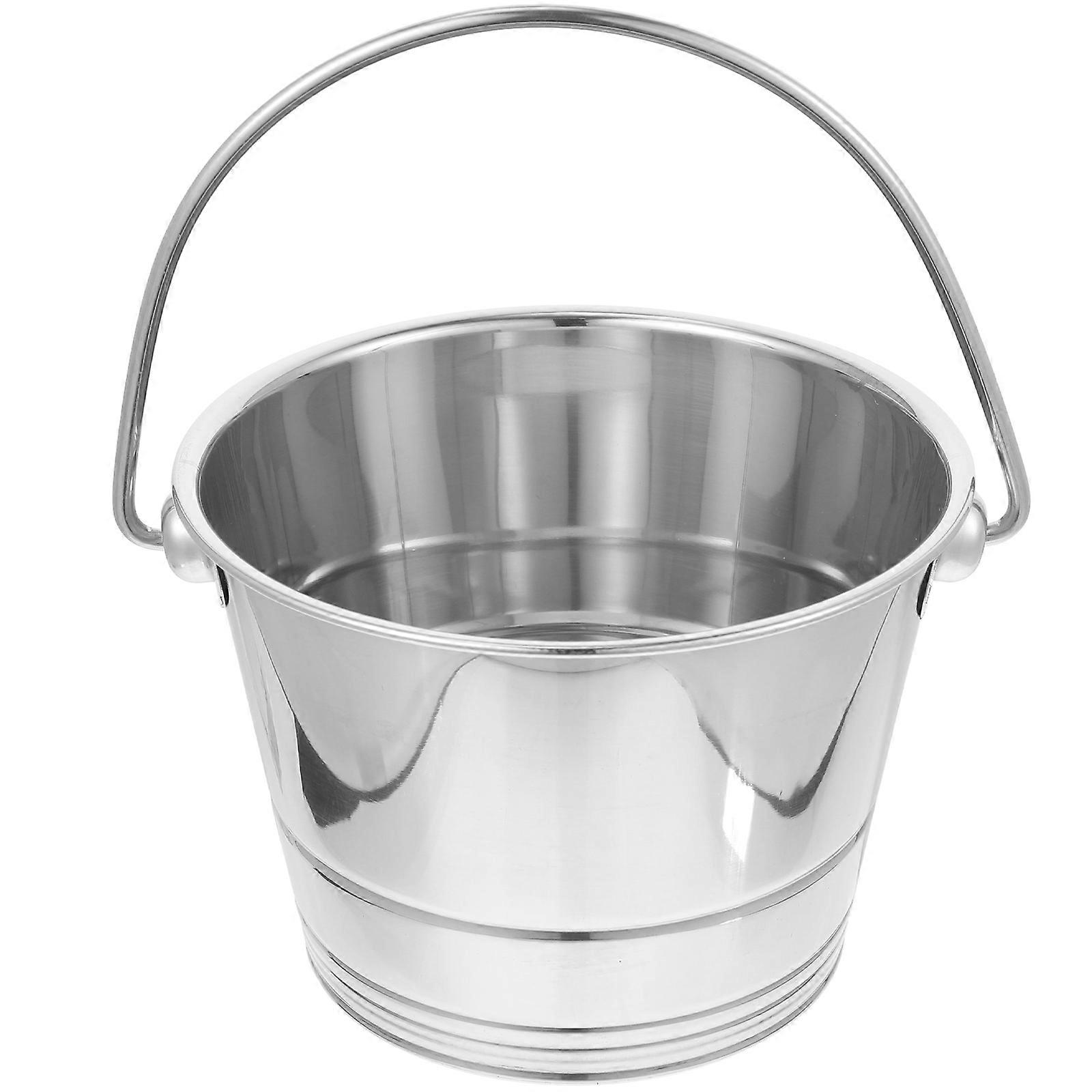 Stainless Steel Ice Bucket Wear Resistant Ice Container Portable Bucket for Bar Accessory