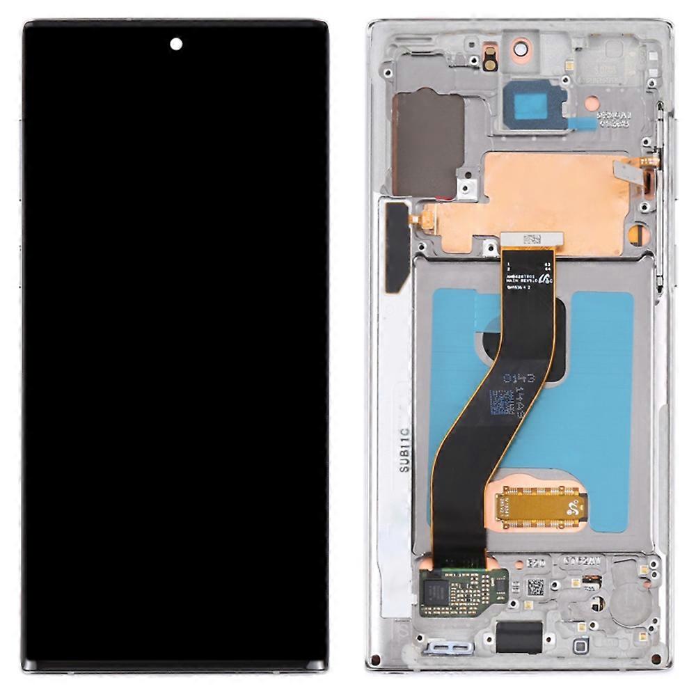 For Samsung Galaxy Note 10 5G N971 / 10 4G N970 Grade C OLED Screen and Digitizer Assembly + Frame Replacement Part (without Logo) - Silver