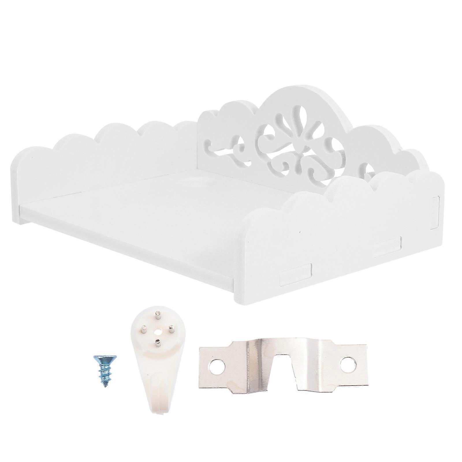 Here's a polished and professional product description based on the title you provided:
 
**1pc Wooden Wall Mounted Storage Rack – Hollow Out