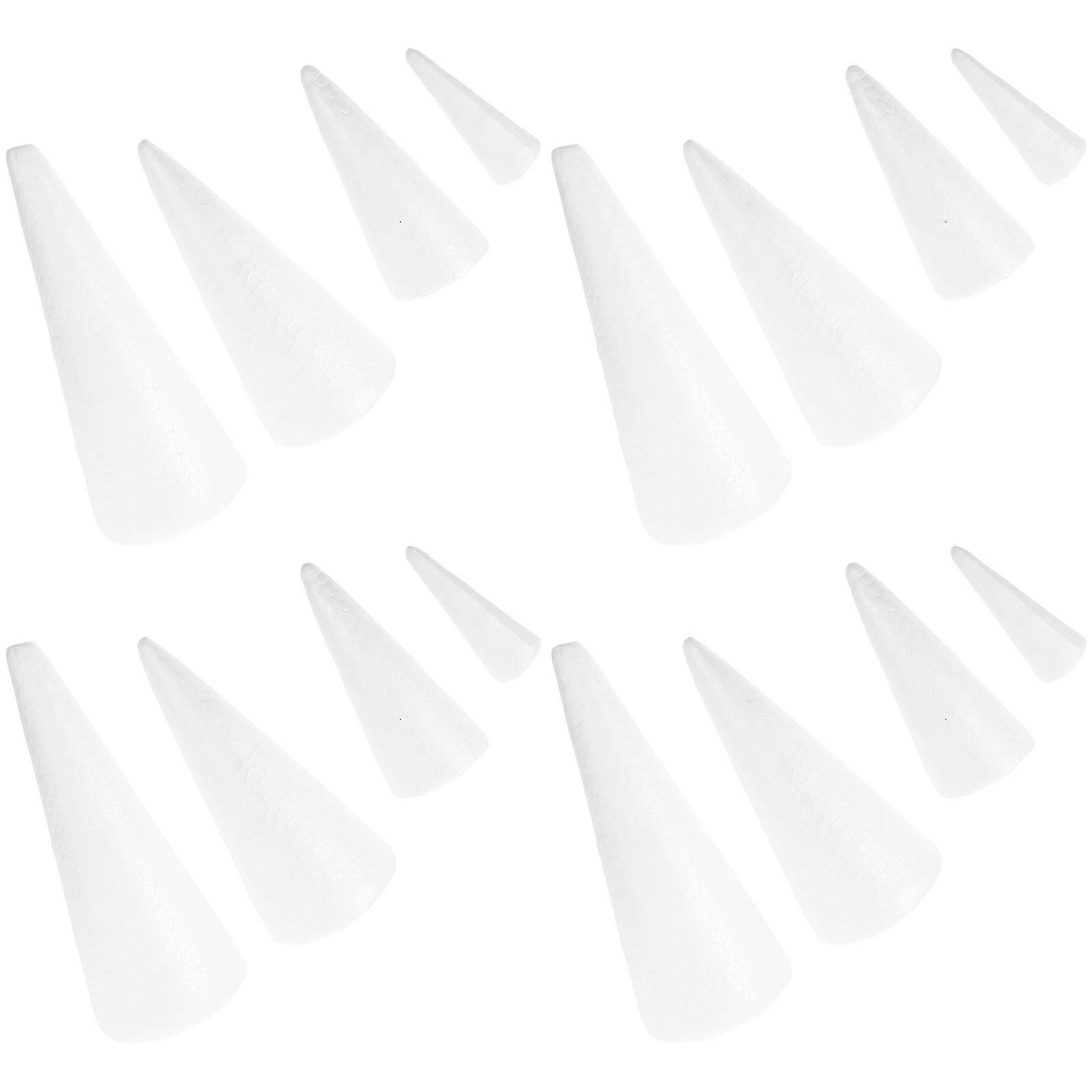 DIY White Foam Cones for Adornment Perfect for Craft Projects and Long Term Use 16pcs
