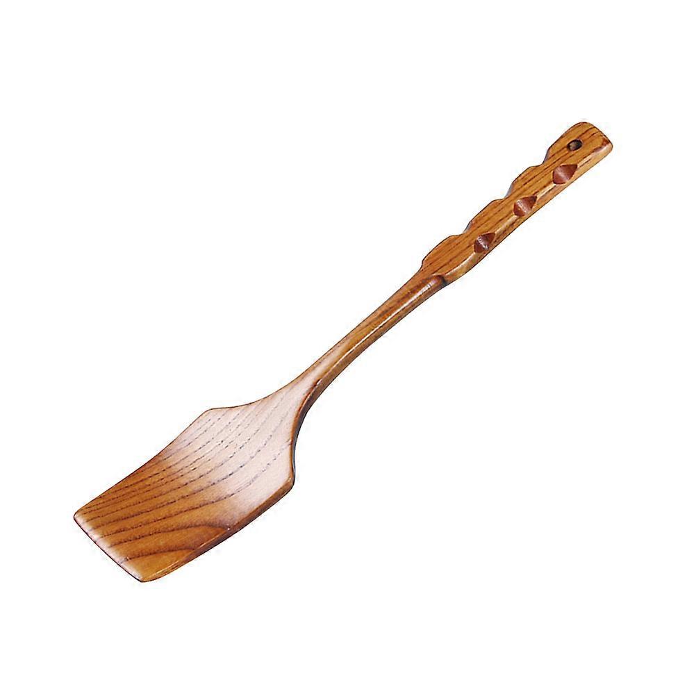 Chocolate Wooden Spatula Turner for Kitchen Use Natural Wood NonStick Bacteria Resistant 35cm