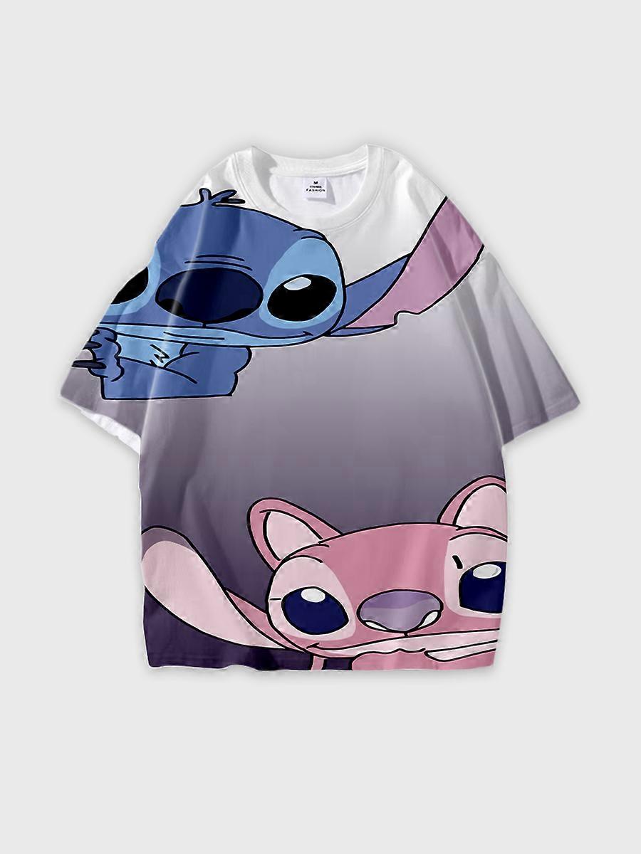 T-shirt round neck Cartoon Pattern loose short sleeve D2964