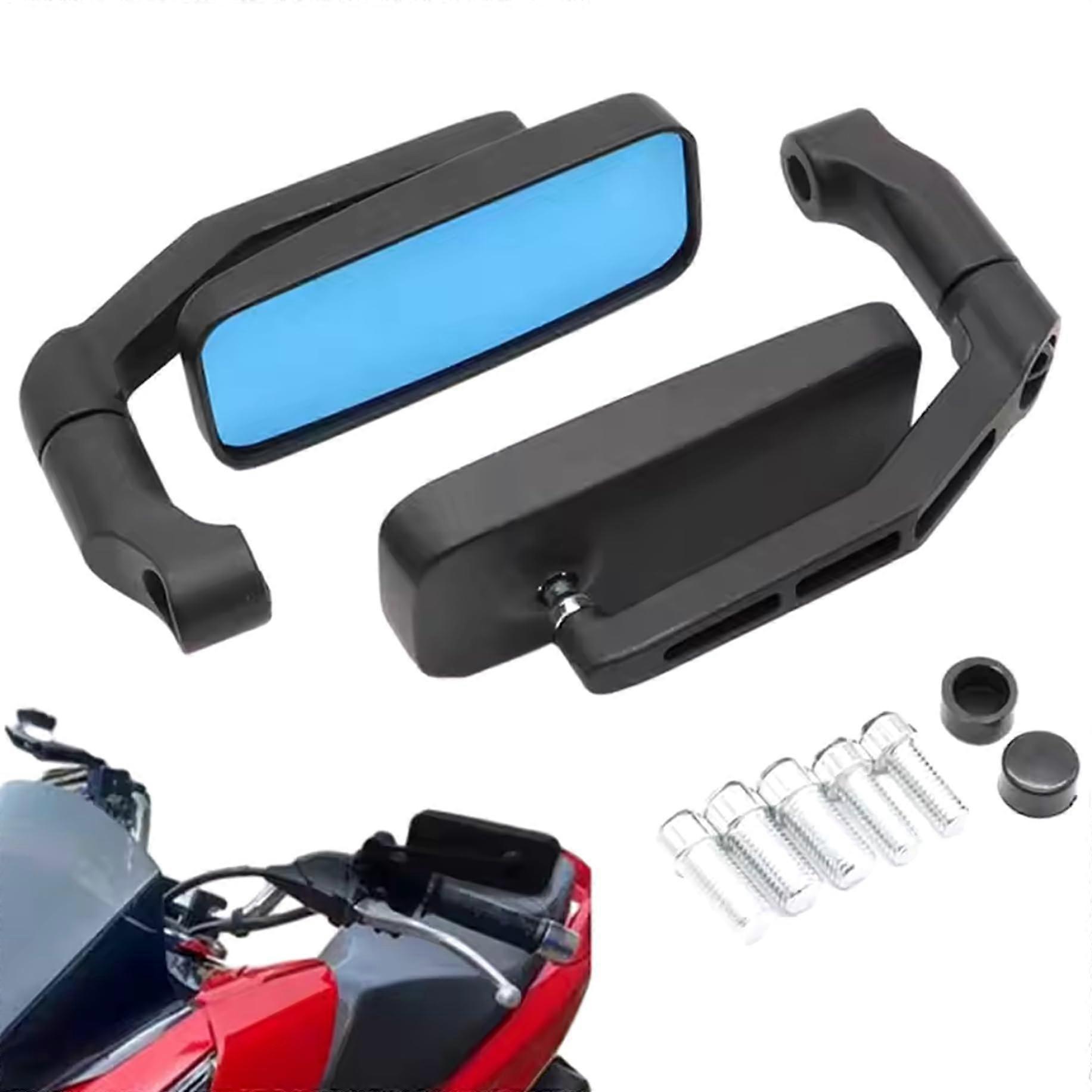 Motorcycle Mirrors 1 Pair Square Aluminum Alloy Adjustable Black