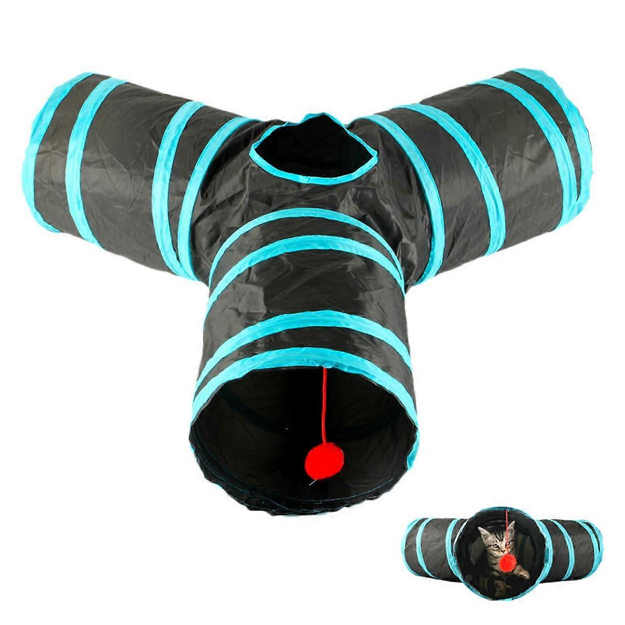 Foldable Cat Tunnel Made of Polyester YShaped Cat Fun for Cats and Kittens Interactive Crinkly Tunnel Toy for Variety in Pet Supplies
