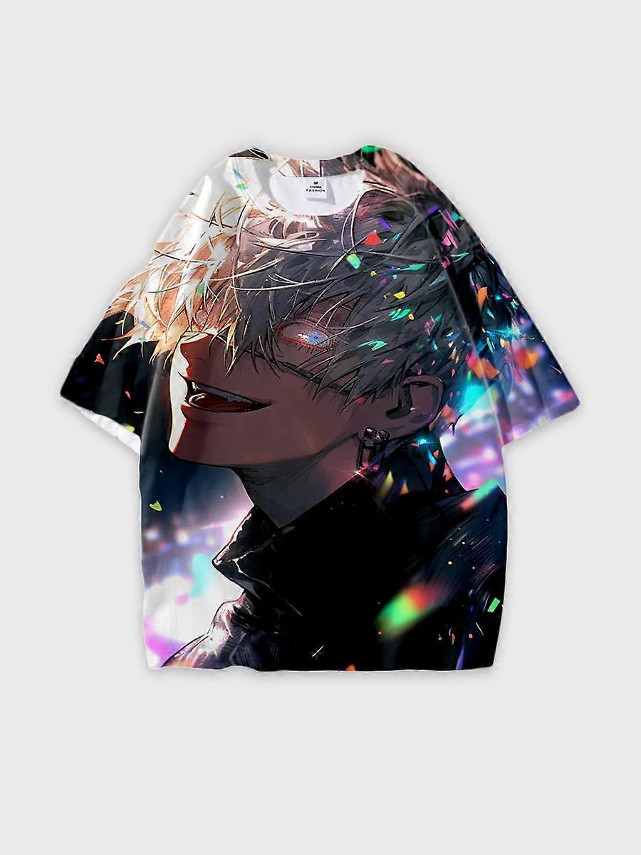 T-shirt round neck Character Pattern loose short sleeve P493