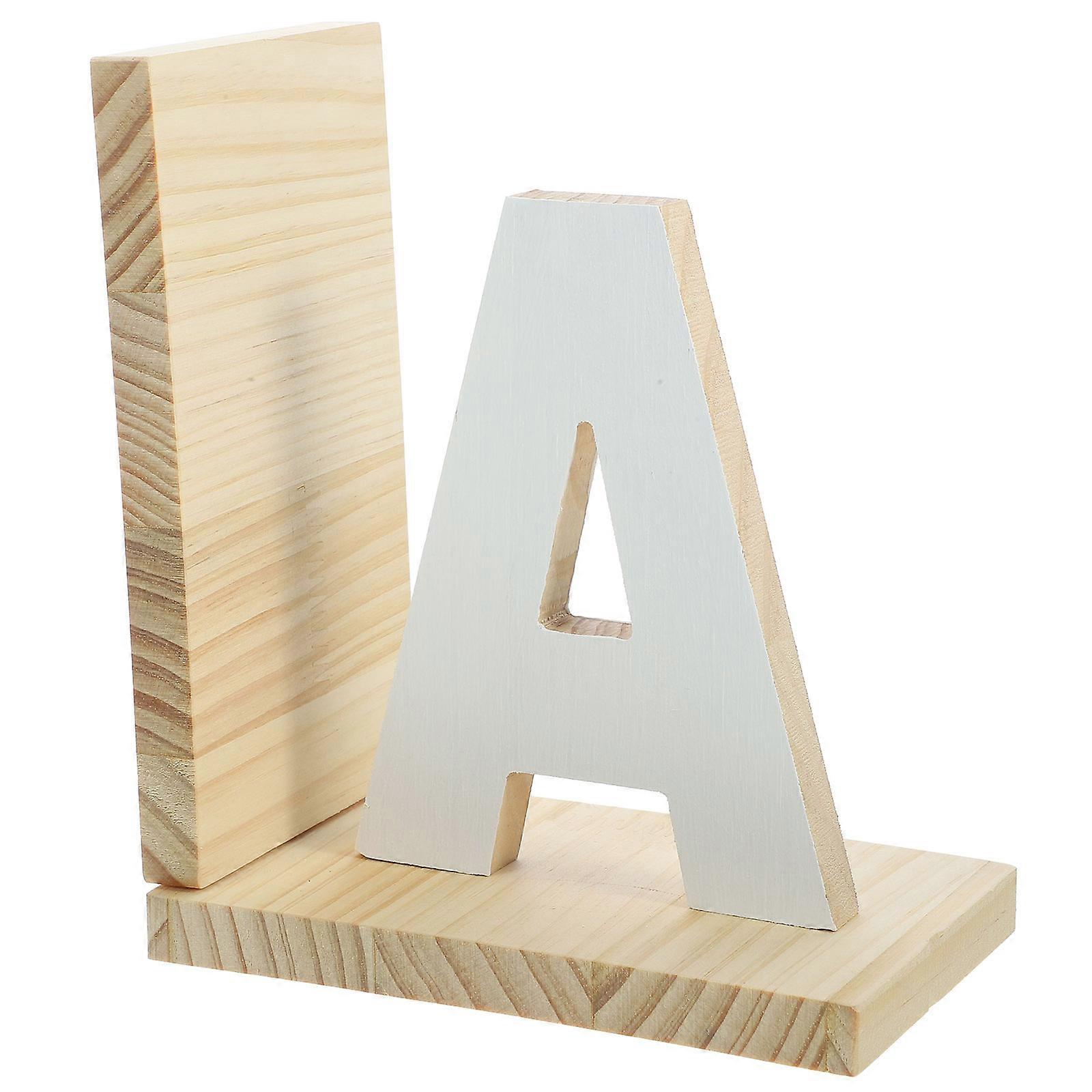 Wooden Book End for Book Storage Shape Book Holder with Non Slip Pads 7.8 Inches