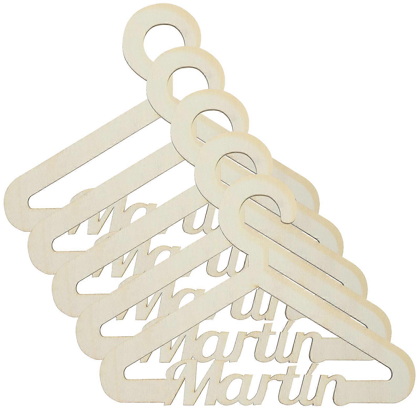 Wooden Kids Hanger for Baby Clothes Khaki Smooth Finish Wood 5 Pieces
